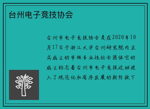 台州电子竞技协会